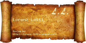 Lorenz Lotti névjegykártya